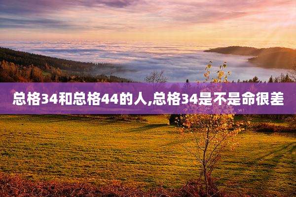 总格34和总格44的人,总格34是不是命很差