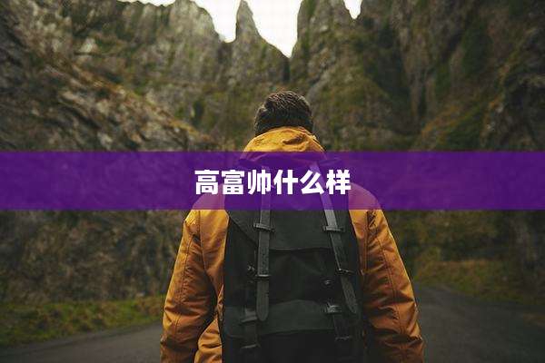 高富帅什么样
