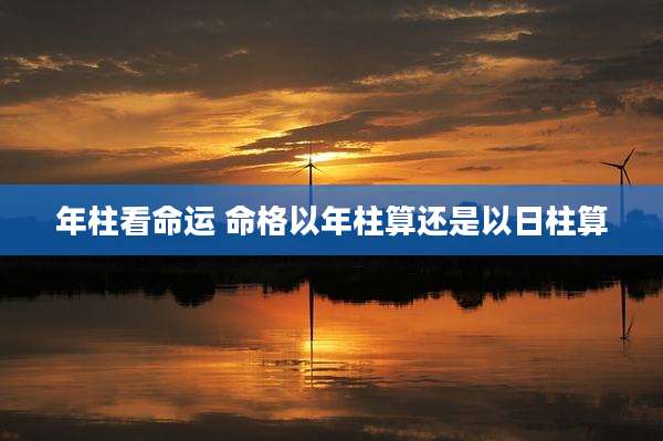 年柱看命运 命格以年柱算还是以日柱算
