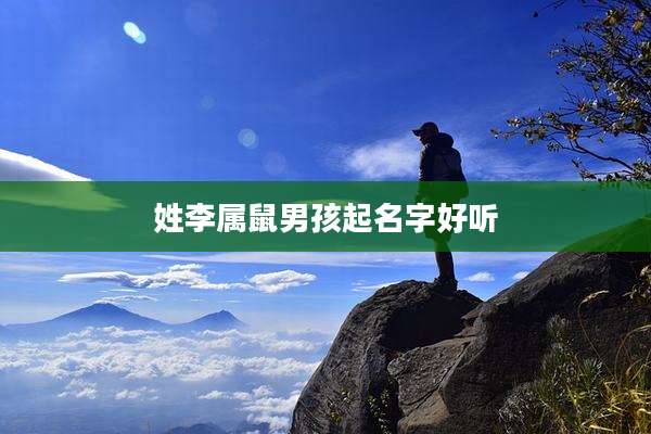 姓李属鼠男孩起名字好听