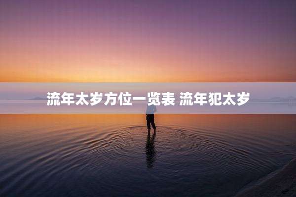 流年太岁方位一览表 流年犯太岁
