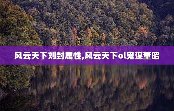 风云天下刘封属性,风云天下ol鬼谋董昭