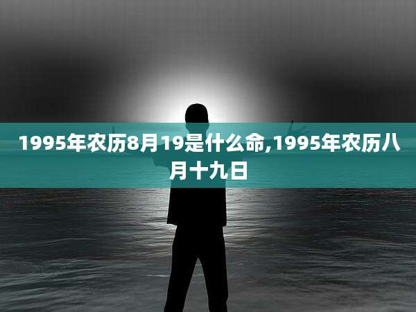 1995年农历8月19是什么命,1995年农历八月十九日