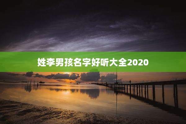 姓李男孩名字好听大全2020