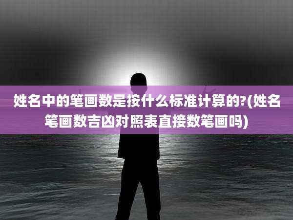 姓名中的笔画数是按什么标准计算的?(姓名笔画数吉凶对照表直接数笔画吗)