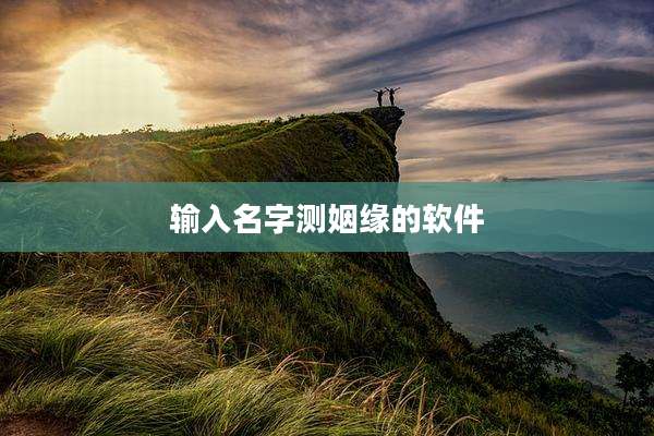 输入名字测姻缘的软件