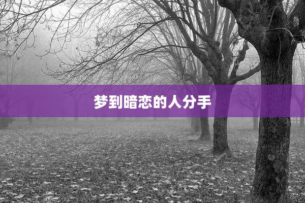 梦到暗恋的人分手