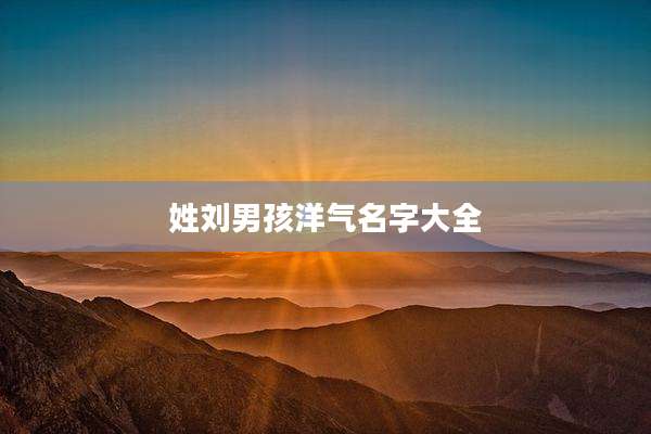 姓刘男孩洋气名字大全