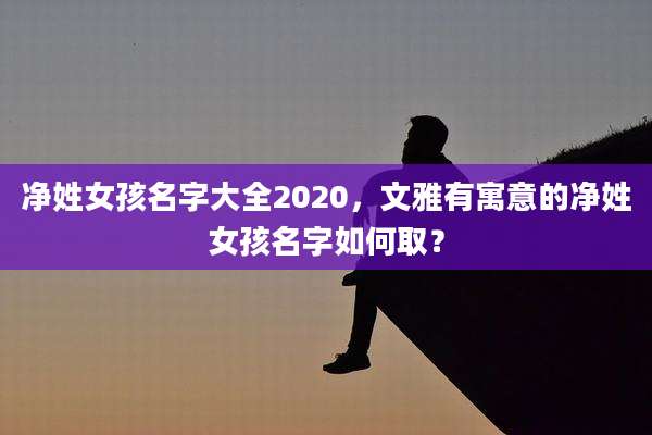 净姓女孩名字大全2020，文雅有寓意的净姓女孩名字如何取？