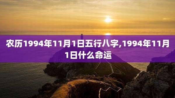 农历1994年11月1日五行八字,1994年11月1日什么命运