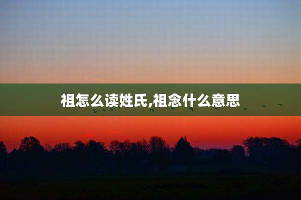 祖怎么读姓氏,祖念什么意思