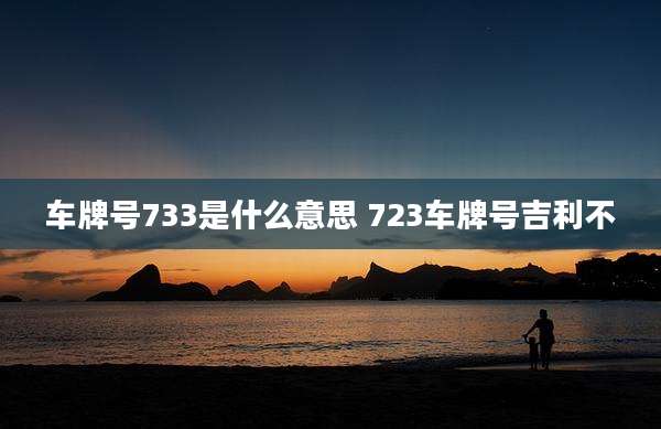 车牌号733是什么意思 723车牌号吉利不