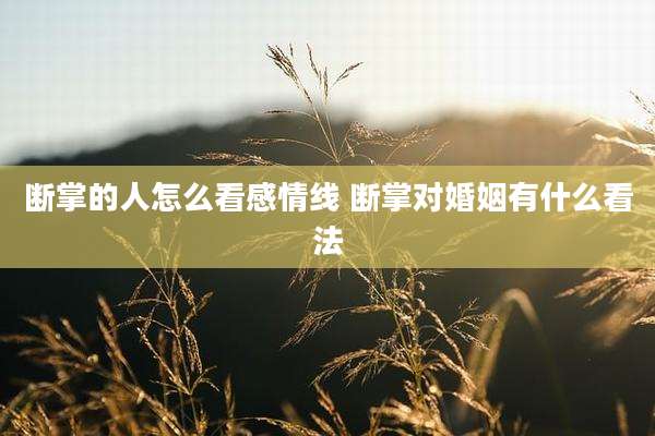 断掌的人怎么看感情线 断掌对婚姻有什么看法