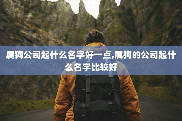 属狗公司起什么名字好一点,属狗的公司起什么名字比较好