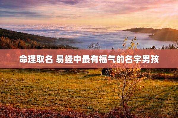 命理取名 易经中最有福气的名字男孩