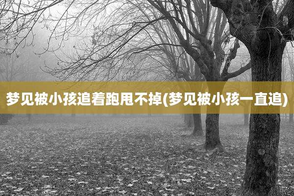 梦见被小孩追着跑甩不掉(梦见被小孩一直追)