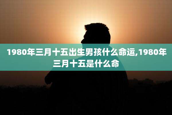 1980年三月十五出生男孩什么命运,1980年三月十五是什么命