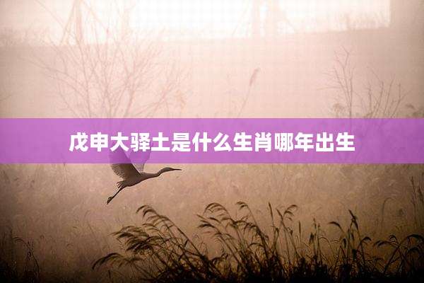 戊申大驿土是什么生肖哪年出生