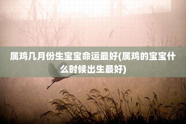 属鸡几月份生宝宝命运最好(属鸡的宝宝什么时候出生最好)