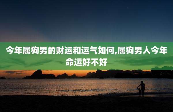 今年属狗男的财运和运气如何,属狗男人今年命运好不好