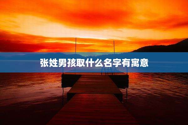 张姓男孩取什么名字有寓意