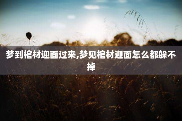 梦到棺材迎面过来,梦见棺材迎面怎么都躲不掉