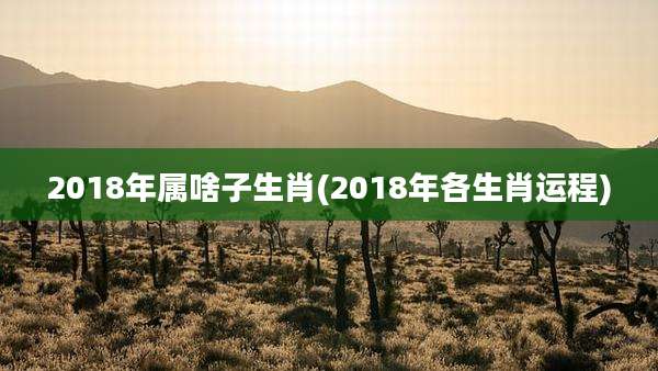 2018年属啥子生肖(2018年各生肖运程)