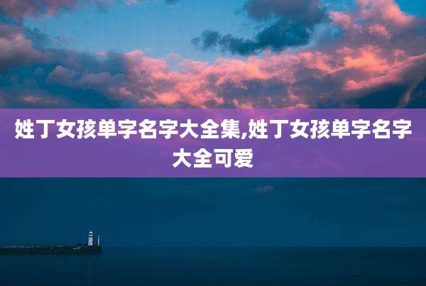 姓丁女孩单字名字大全集,姓丁女孩单字名字大全可爱