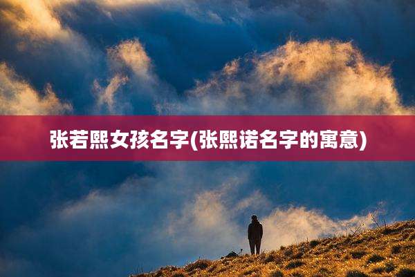 张若熙女孩名字(张熙诺名字的寓意)