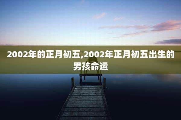 2002年的正月初五,2002年正月初五出生的男孩命运