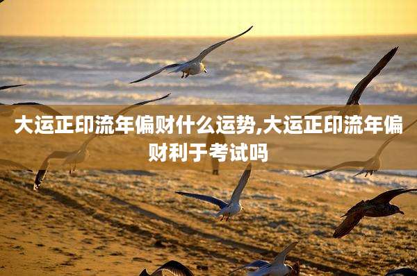 大运正印流年偏财什么运势,大运正印流年偏财利于考试吗