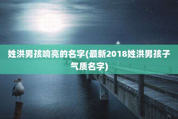姓洪男孩响亮的名字(最新2018姓洪男孩子气质名字)