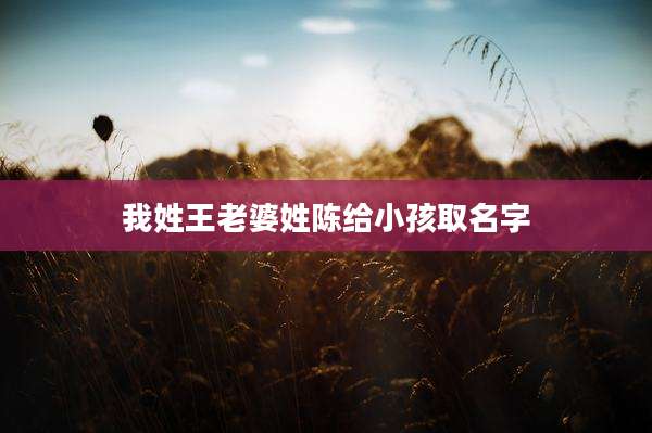 我姓王老婆姓陈给小孩取名字