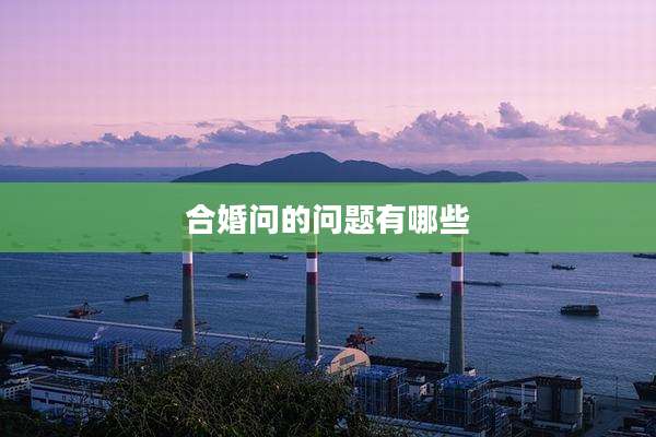 合婚问的问题有哪些
