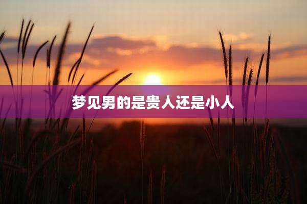 梦见男的是贵人还是小人