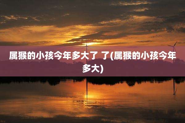 属猴的小孩今年多大了 了(属猴的小孩今年多大)