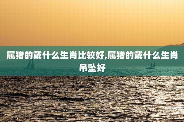 属猪的戴什么生肖比较好,属猪的戴什么生肖吊坠好