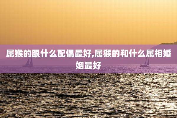 属猴的跟什么配偶最好,属猴的和什么属相婚姻最好