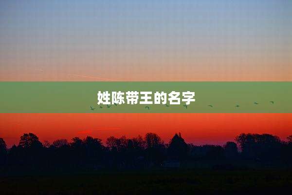 姓陈带王的名字