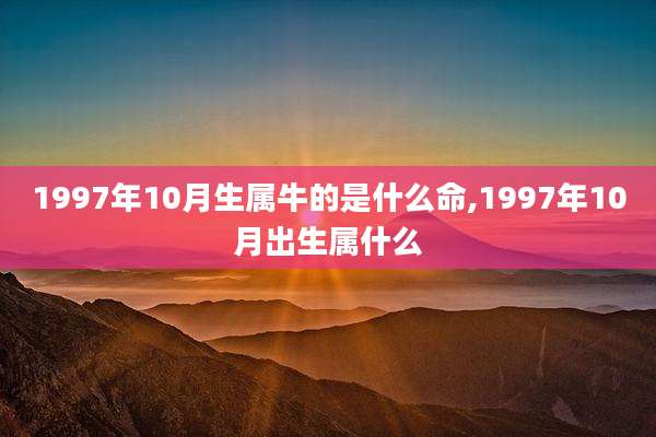 1997年10月生属牛的是什么命,1997年10月出生属什么