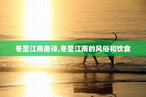 冬至江南唐诗,冬至江南的风俗和饮食