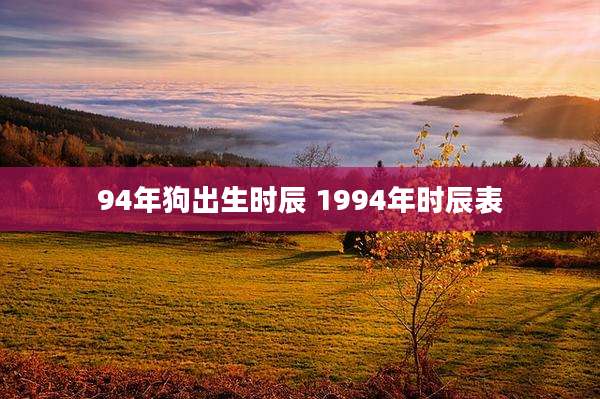 94年狗出生时辰 1994年时辰表