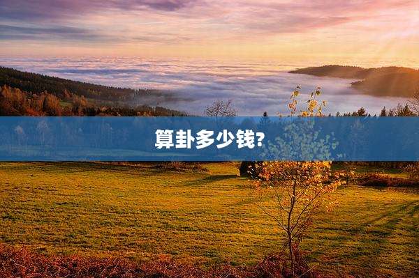 算卦多少钱?