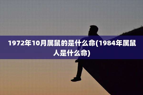 1972年10月属鼠的是什么命(1984年属鼠人是什么命)