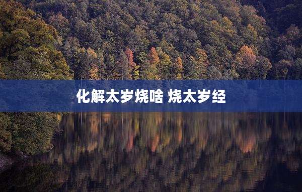 化解太岁烧啥 烧太岁经