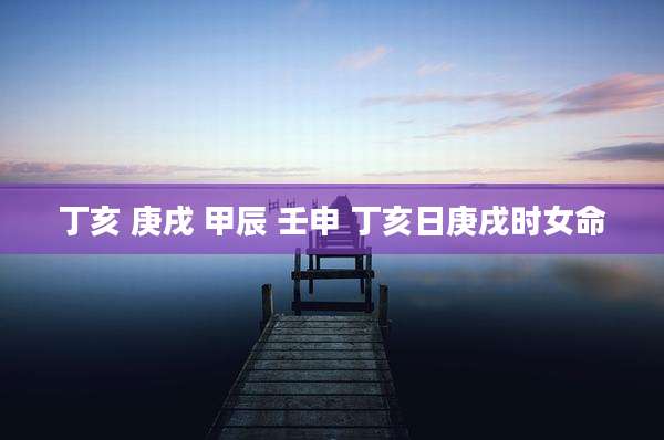 丁亥 庚戌 甲辰 壬申 丁亥日庚戌时女命