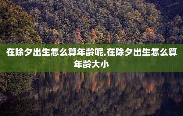 在除夕出生怎么算年龄呢,在除夕出生怎么算年龄大小