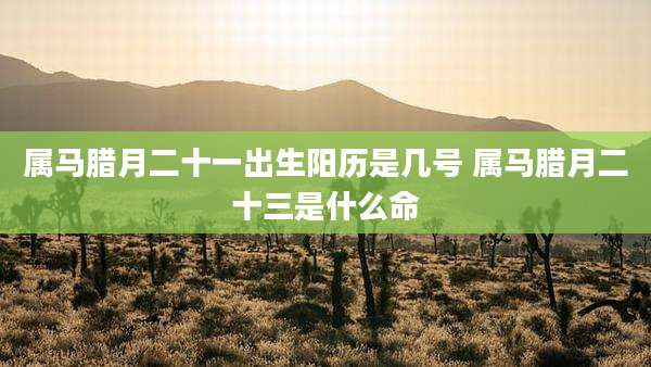 属马腊月二十一出生阳历是几号 属马腊月二十三是什么命