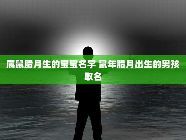 属鼠腊月生的宝宝名字 鼠年腊月出生的男孩取名