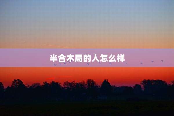 半合木局的人怎么样